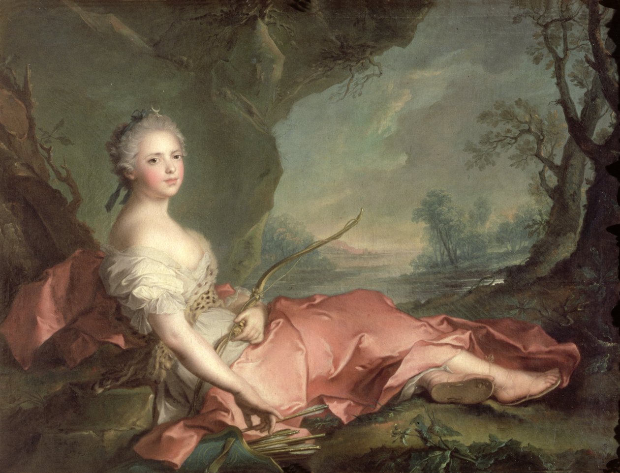 Portret Marii Adelajdy z Francji, córki Ludwika XV w stroju Diany, 1745 autorstwa Jean Marc Nattier
