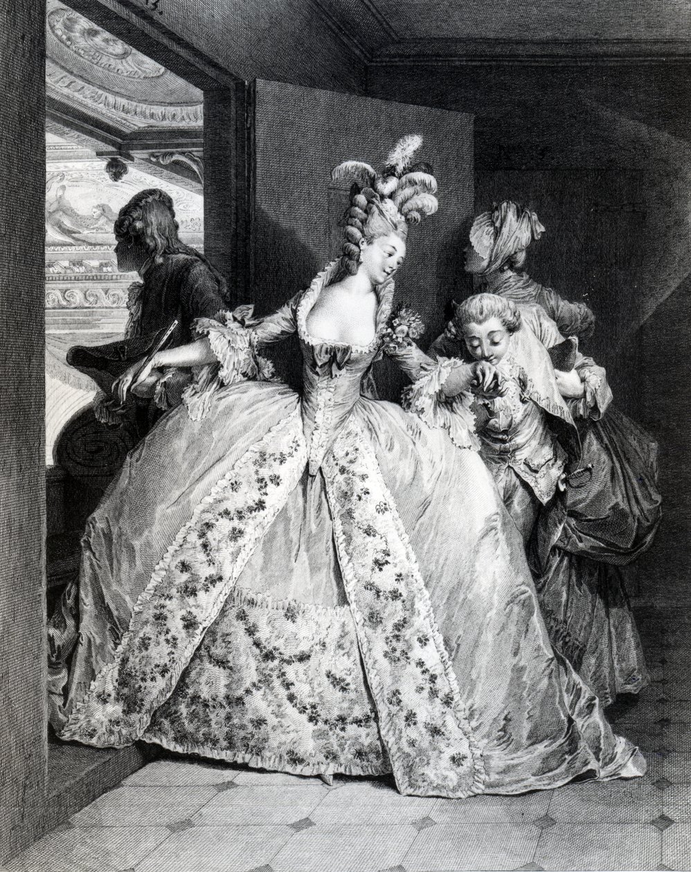 Pożegnania, grawerowane przez Roberta Delaunaya, 1777 autorstwa Jean Michel the Younger Moreau