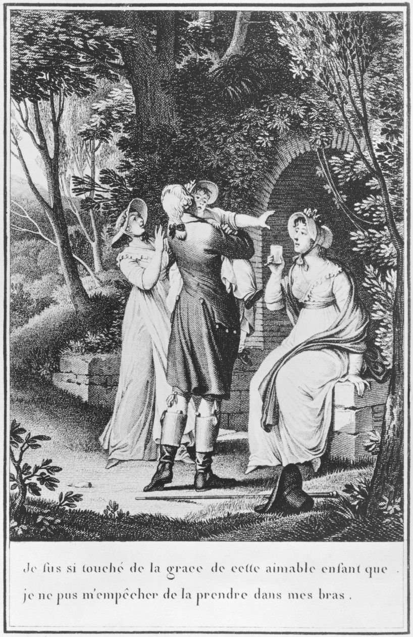 Ilustracja z „Sorrows of Werther” Johanna Wolfganga Goethego (1749-1832) sztychowanej przez E. Deghenta autorstwa Jean Michel the Younger Moreau
