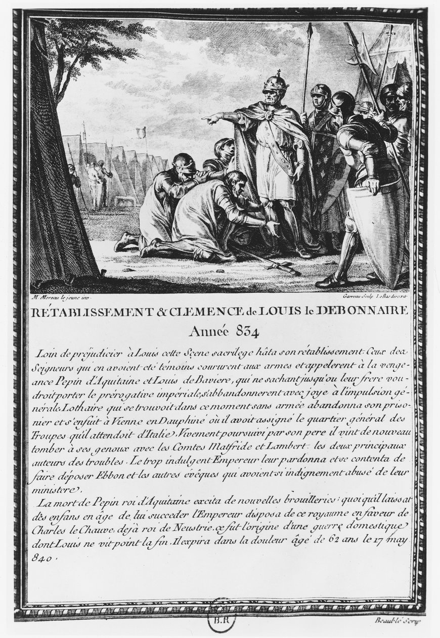 Ludwik I, Pobożny lub Debonaire autorstwa Jean Michel the Younger Moreau