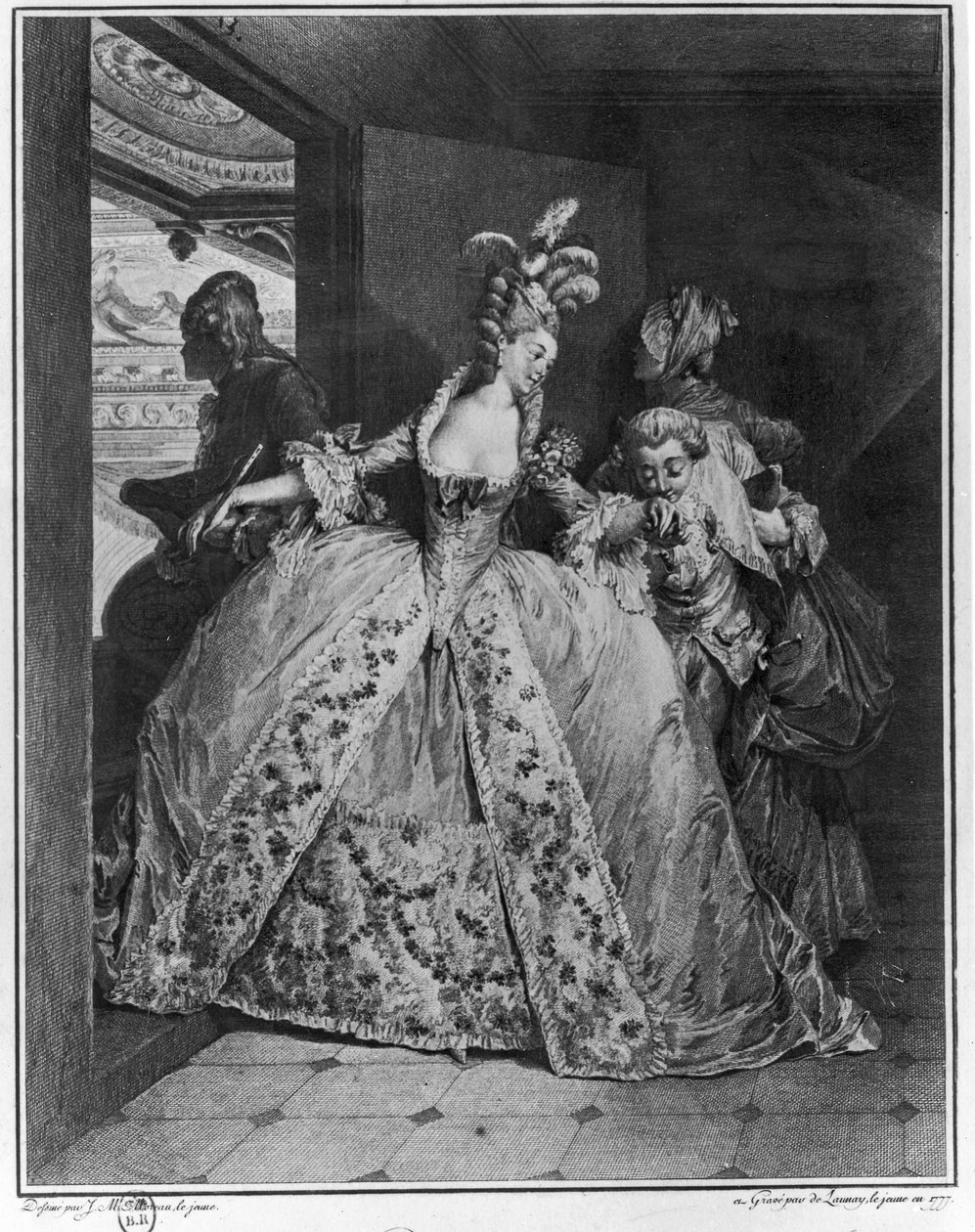 Pożegnania, 1777, grawerowane przez de Launey Młodszego autorstwa Jean Michel the Younger Moreau