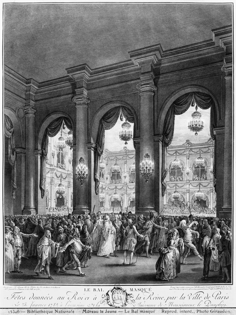 Bal maskowy, 23 stycznia 1782 r. autorstwa Jean Michel the Younger Moreau
