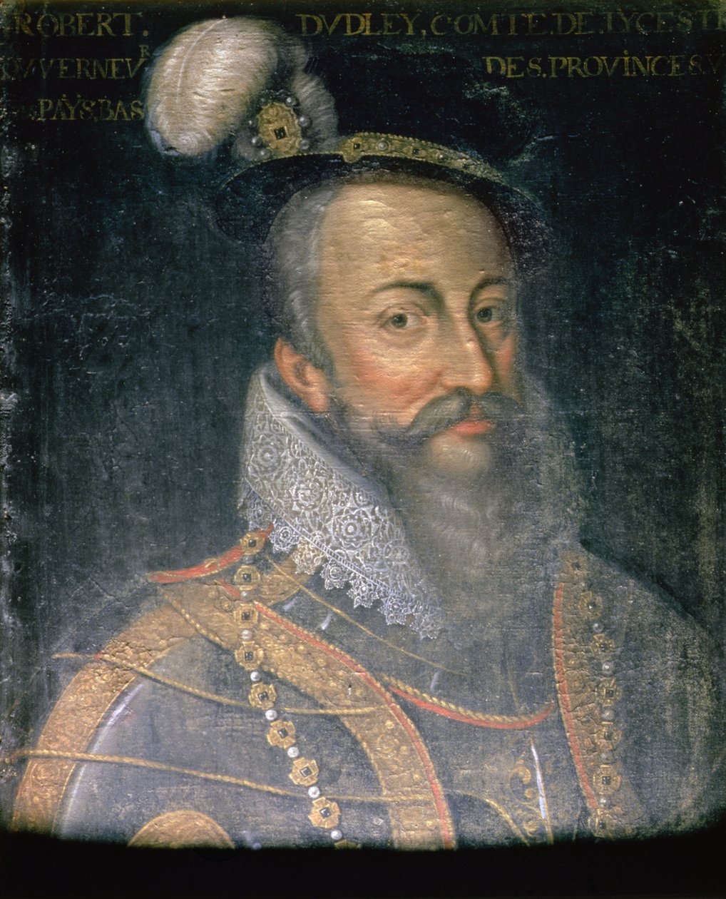 Portret Roberta Dudleya (1532-88) hrabiego Leicester autorstwa Jean Laurent Mosnier