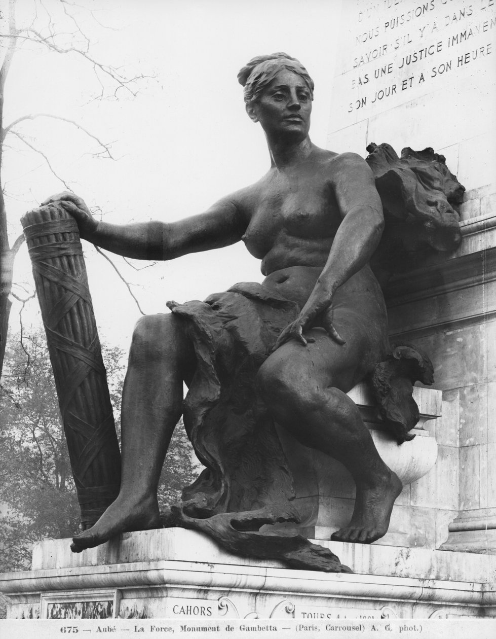 Pomnik Leona Gambetty, Force, cour Napoleon, Luwr, 1888 (szczegóły) (patrz także 346101 do 346103) (brąz i kamień) autorstwa Jean Paul Aube