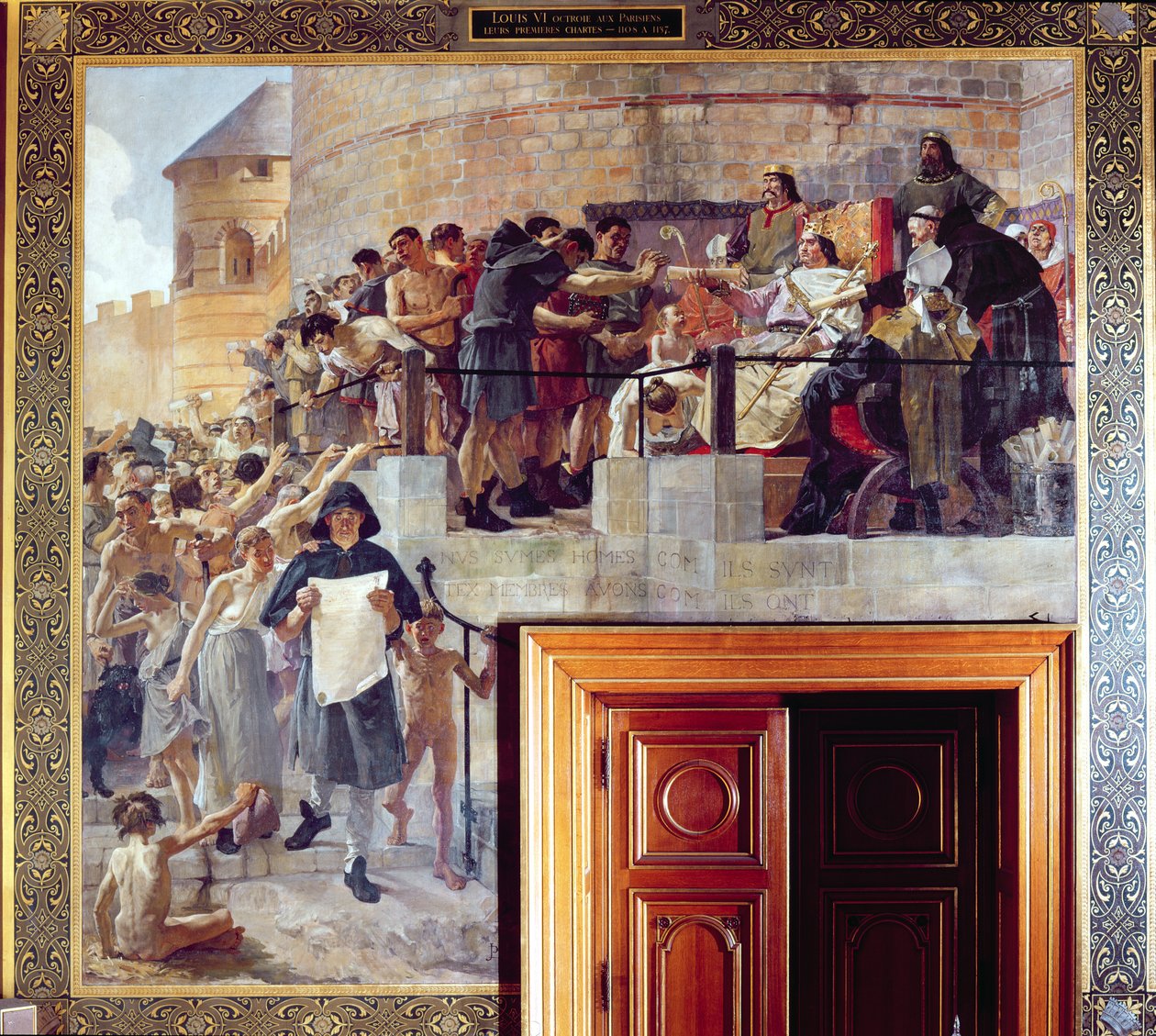 Louis Le Gros (1080-1137) (Król Ludwik VI) Nadanie pierwszym paryżanom pierwszego czarteru autorstwa Jean Paul Laurens