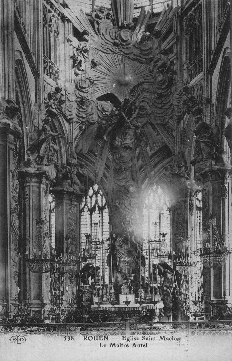 widok na chór kościoła Saint Maclou w Rouen autorstwa Jean Pierre Defrance