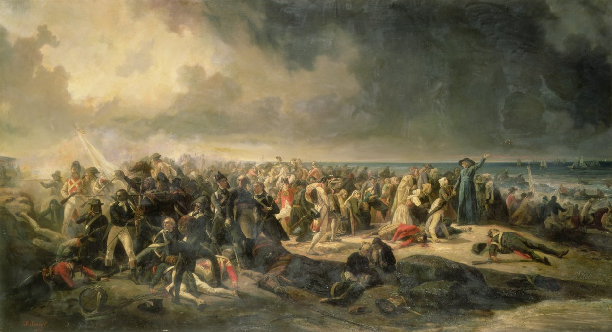 Scena lądowania w Quiberon w 1795, 1850 autorstwa Jean Sorieul