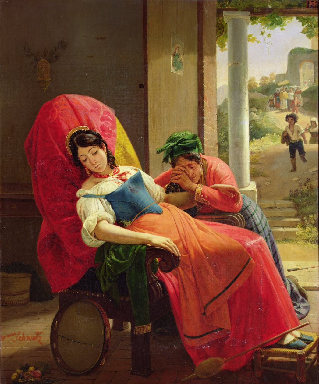 Zamordowana kobieta, c.1824 autorstwa Jean Victor Schnetz