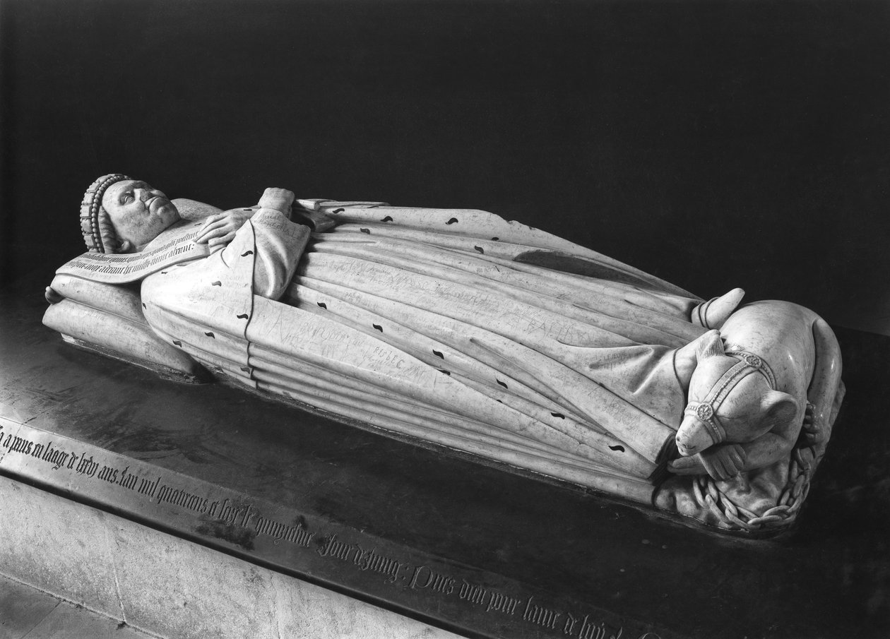 Effigy of Duc Jean de Berry (1340-1416) Count of Poitiers, 1416-38 (marmur) (zob. też 217792) autorstwa Jean de Cambrai