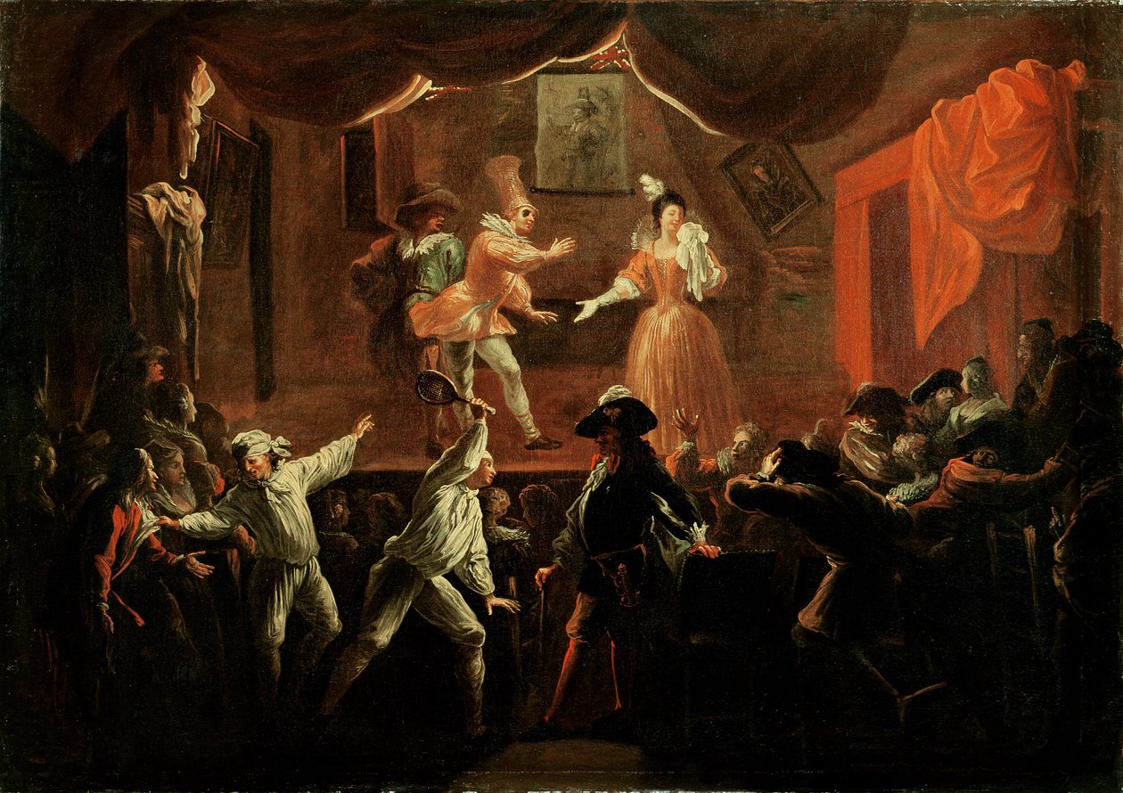 Sceny z „Roman Comique” Paula Scarrona (1610-60) 1712-16 autorstwa Jean de Coulom