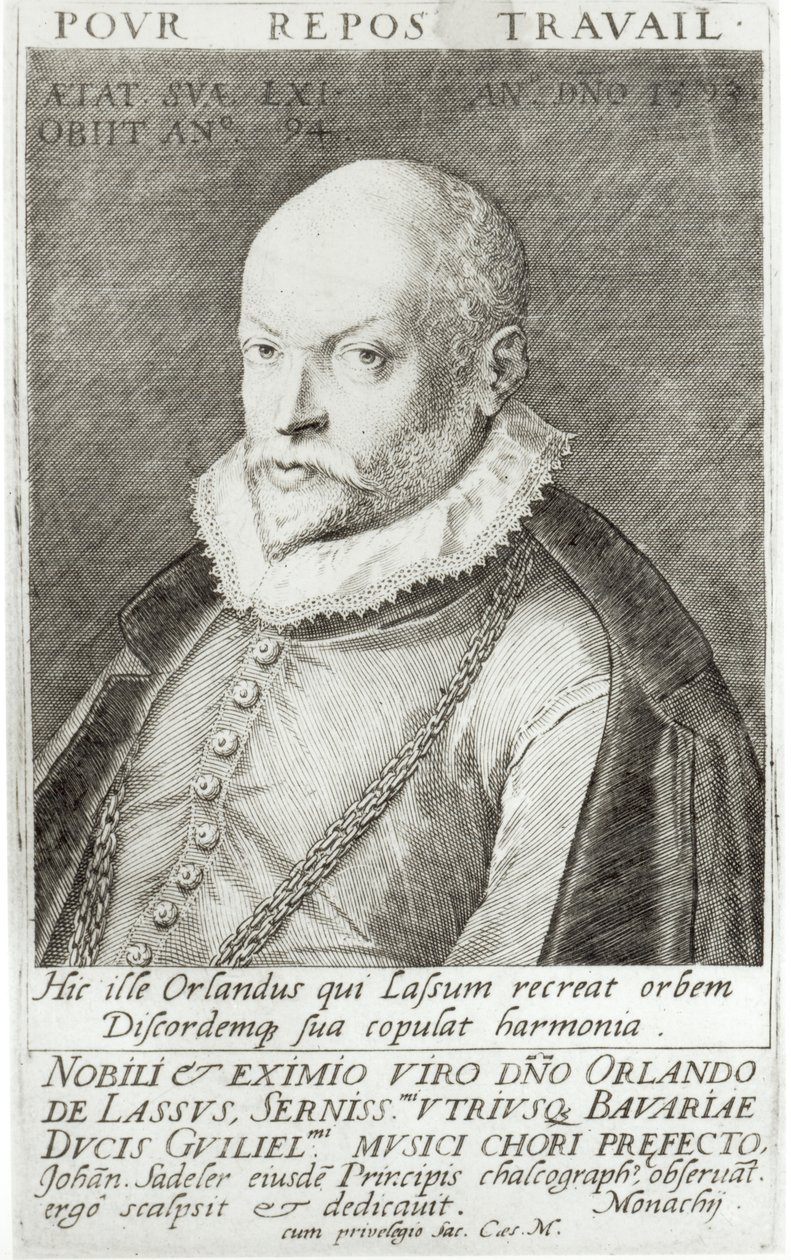 Portret Rolanda de Lassusa (1532-94) 1593-94 autorstwa Jean or Johann Sadeler