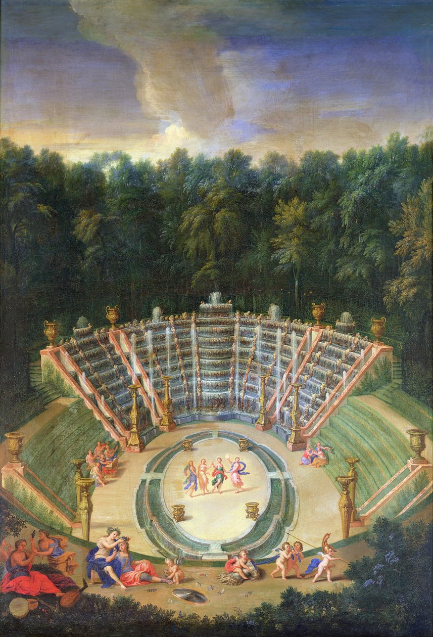 Widok Salle de Bal z przedstawieniem „Rinaldo i Armida”, 1688 autorstwa Jean the Younger Cotelle