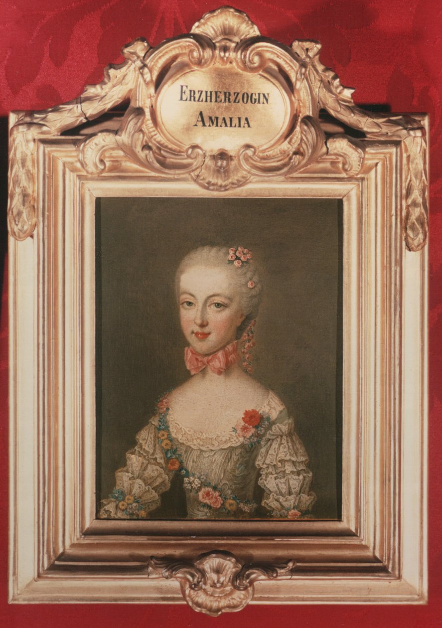 Arcyksiężna Maria Amalia (1746-1804) córka cesarza Franciszka I (1708-65) i cesarzowej Marii Teresy Austrii (1717-80) 1762 autorstwa Jean Étienne Liotard
