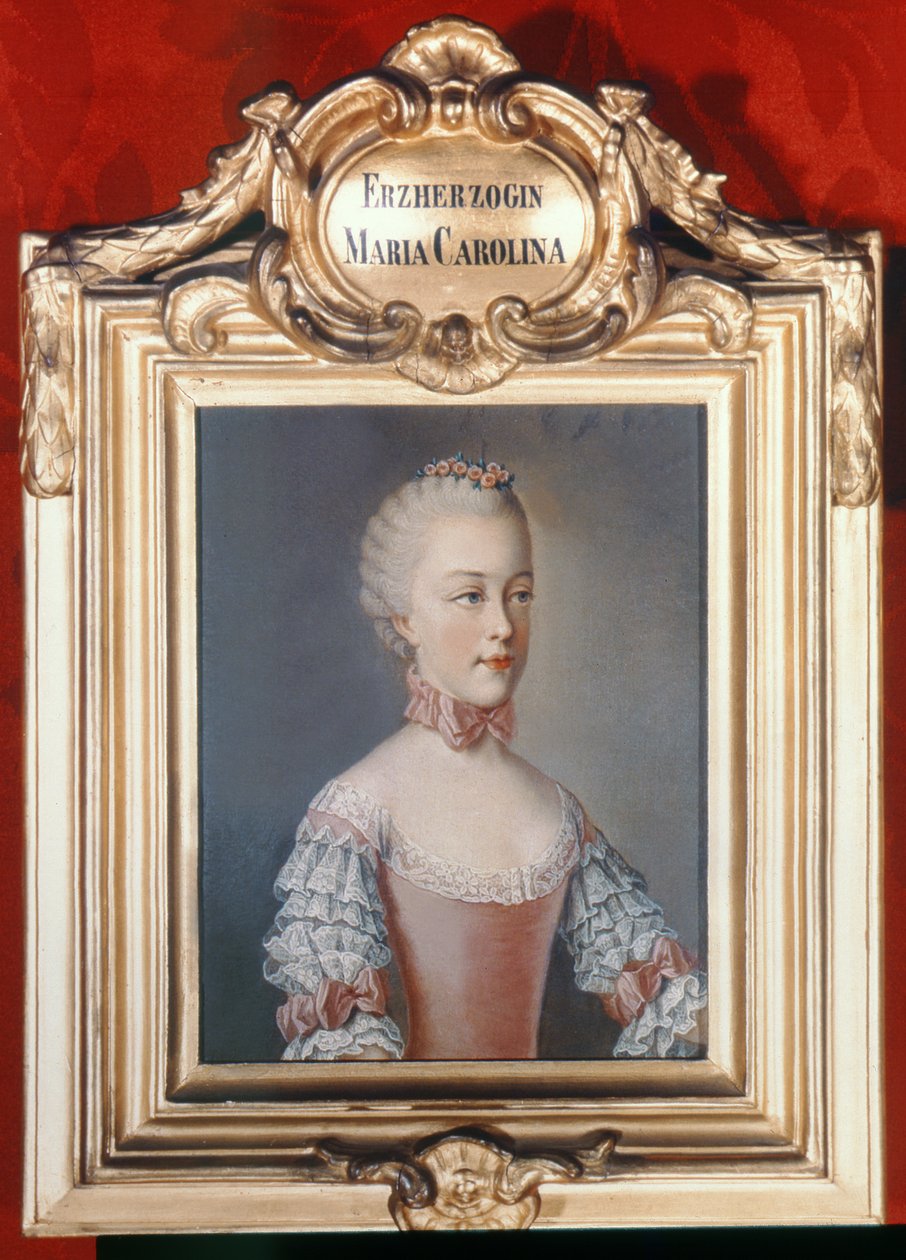 arcyksiężna Maria Karolina Austrii (1752-1814) córka cesarza Franciszka I (1708-65) i cesarza Marii Teresy Austrii (1717-80) 1762 autorstwa Jean Étienne Liotard