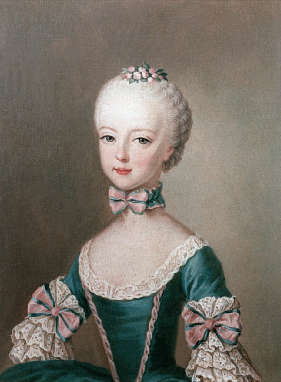 Maria Antonina (1755-93) córka cesarza Franciszka I i Marii Teresy z Austrii, żona Ludwika XVI z Francji, 1762 autorstwa Jean Étienne Liotard