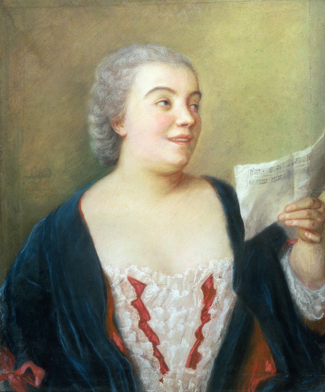 Portret Marii Gunning (gwasz) 1749 autorstwa Jean Étienne Liotard