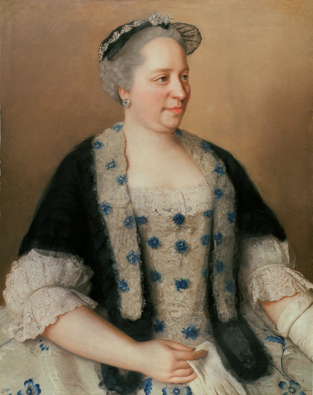 Portret cesarzowej Marii Teresy (1717-80) (pastel na papierze) autorstwa Jean Étienne Liotard