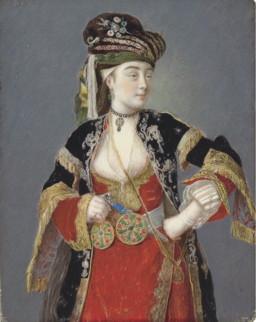 Przypuszczalny portret Laury Tarsi w tureckim stroju autorstwa Jean Étienne Liotard