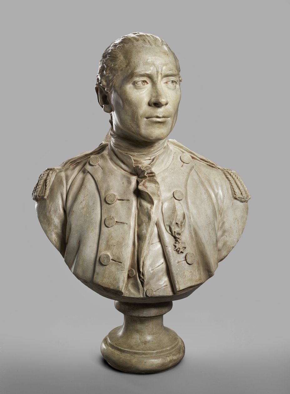 Popiersie portretowe Jana Pawła Jonesa, model 1780, odlew 1787-89 (tynk z farbą terakotową) autorstwa Jean Antoine Houdon
