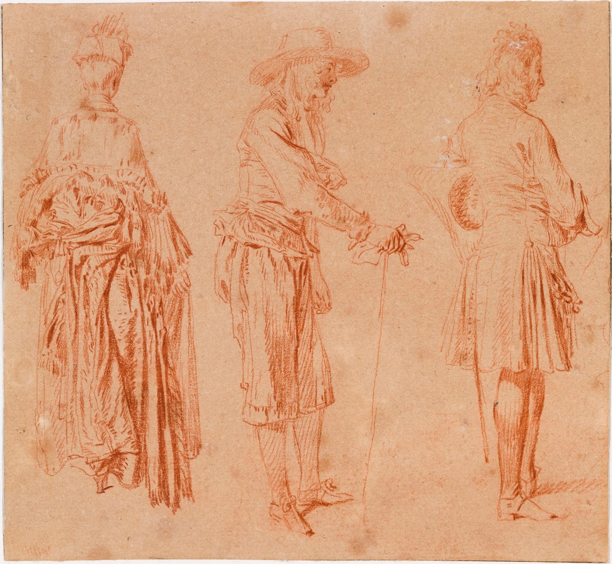 Eine Dame und zwei Herren autorstwa Jean-Antoine Watteau