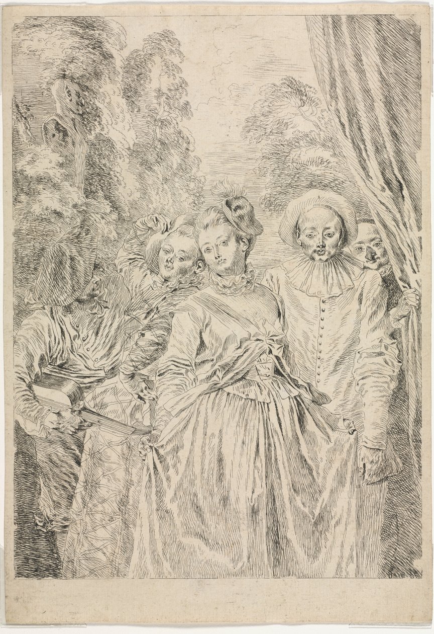 Ubrania są włoskie autorstwa Jean-Antoine Watteau