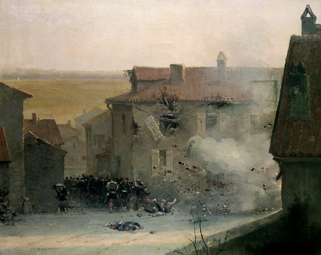 Wioska ogarnięta wojną autorstwa Jean Baptiste Edouard Detaille