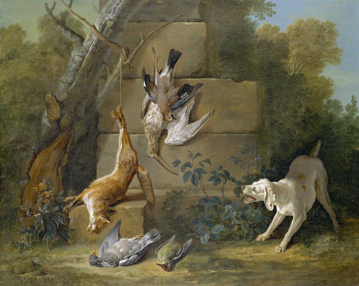 Pies pilnujący martwych gier autorstwa Jean Baptiste Oudry
