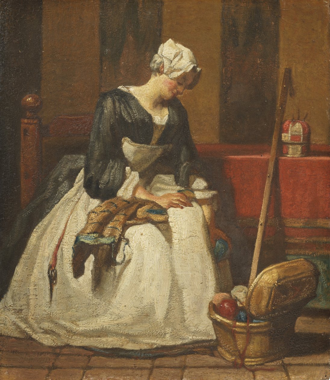 Hafciarka (olej na dębie) autorstwa Jean Baptiste Simeon Chardin