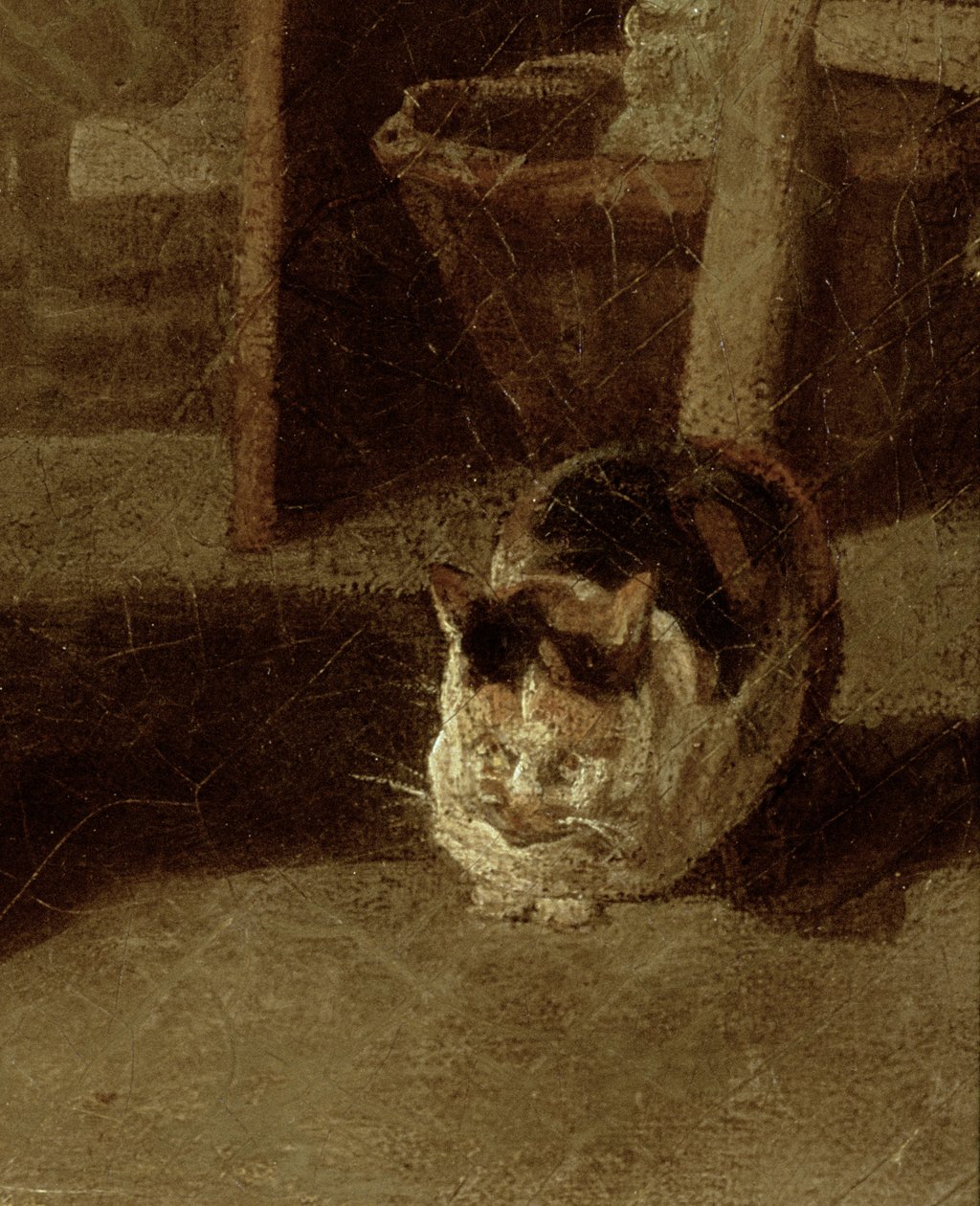 „Praczka” olej na płótnie, detal z 89744 autorstwa Jean Baptiste Simeon Chardin