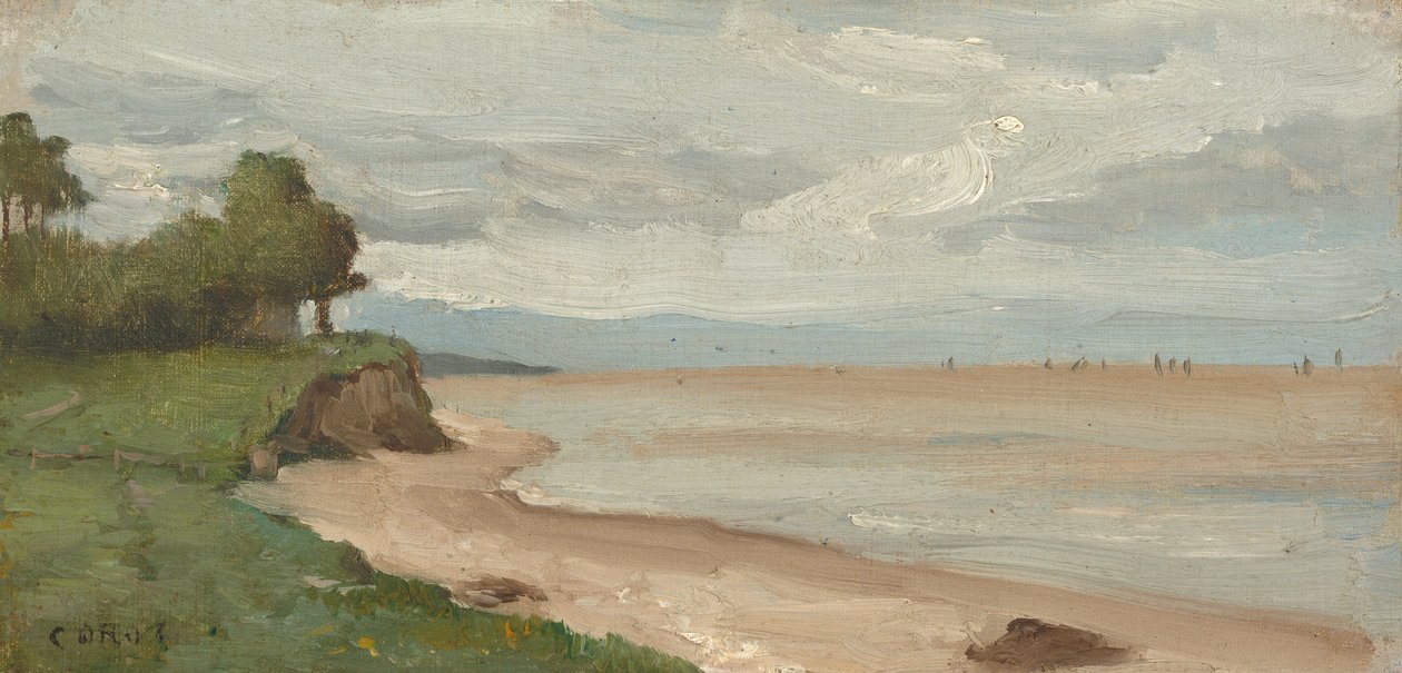 Plaża w pobliżu Etretat autorstwa Jean-Baptiste-Camille Corot
