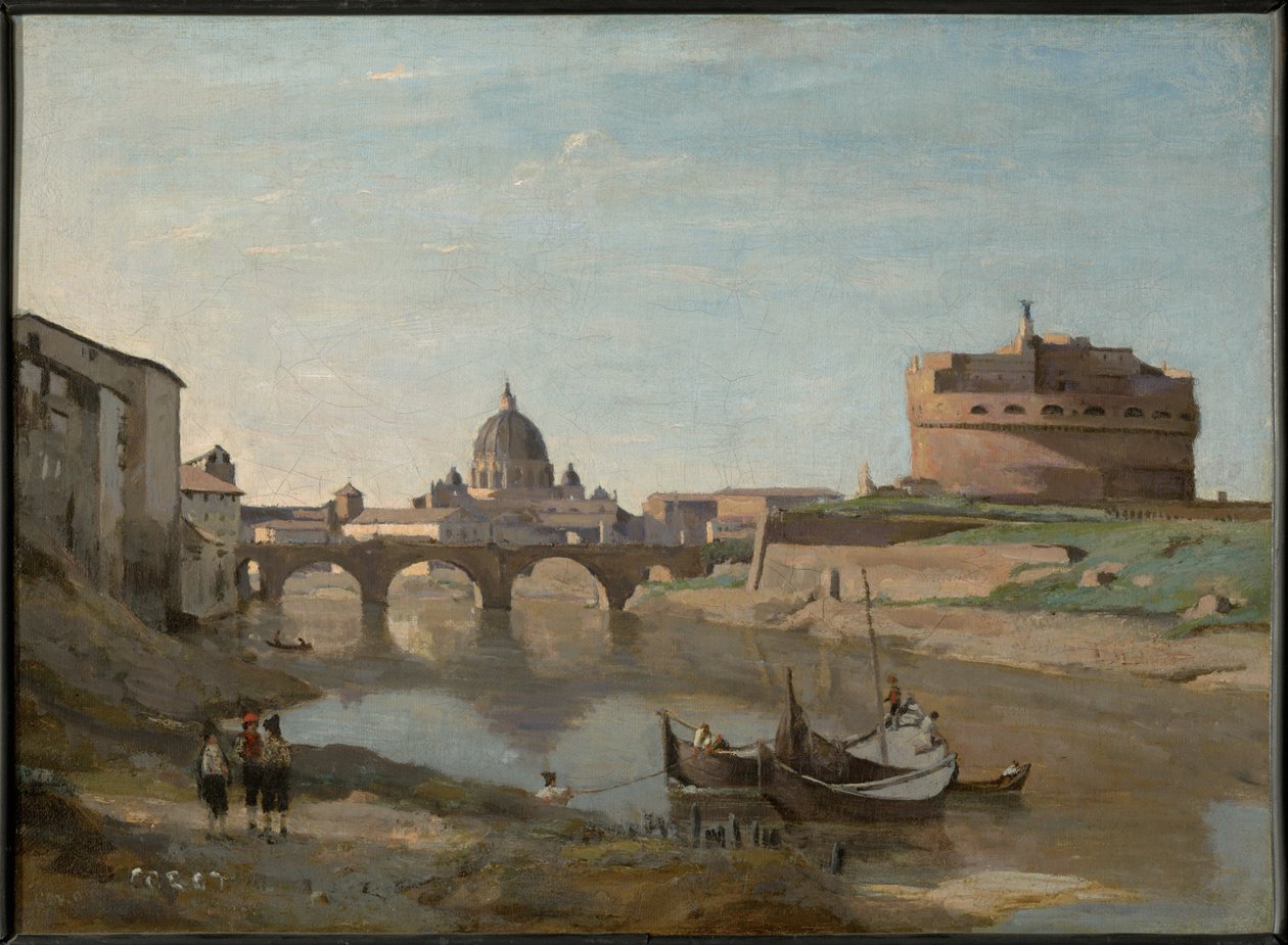 Zamek Świętego Anioła, Rzym autorstwa Jean-Baptiste-Camille Corot