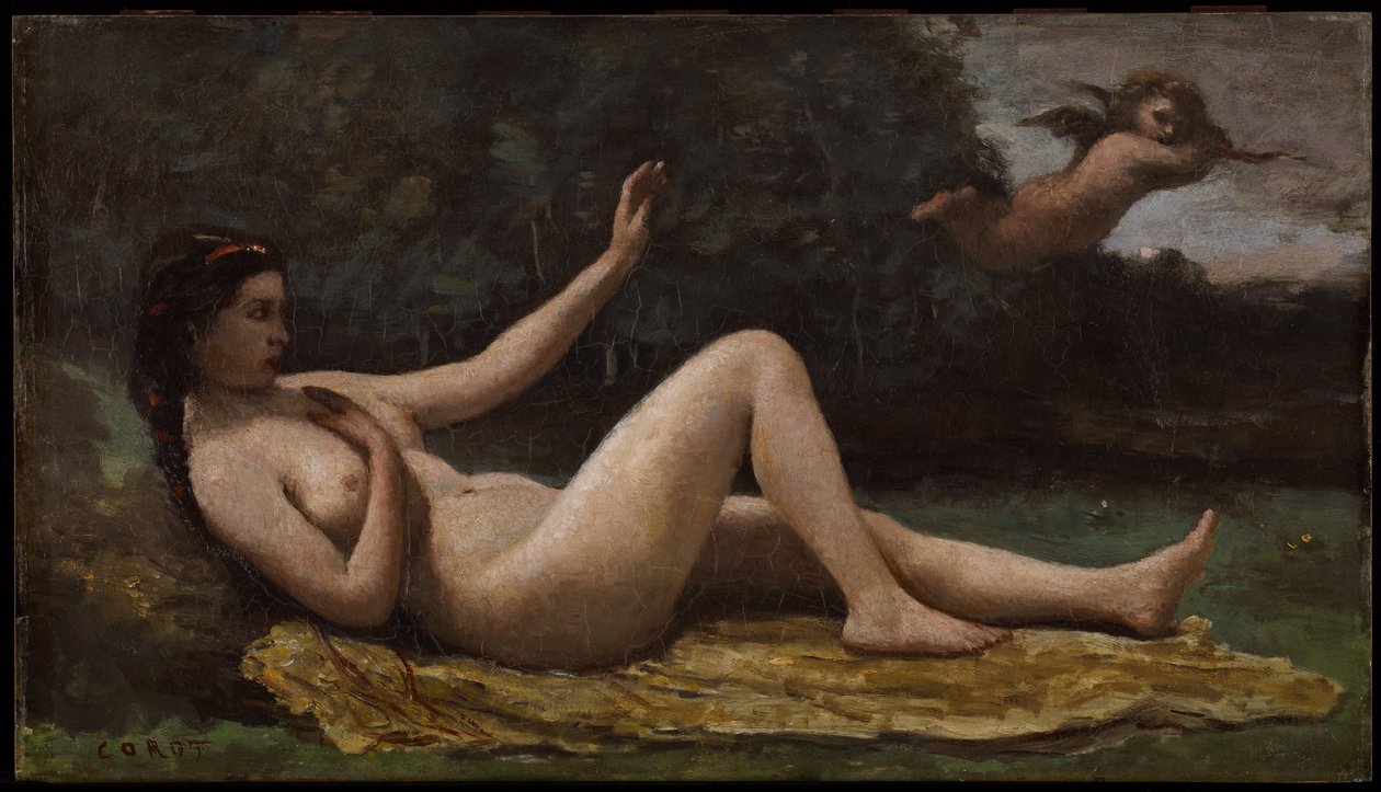Ewokacja Miłości autorstwa Jean-Baptiste-Camille Corot