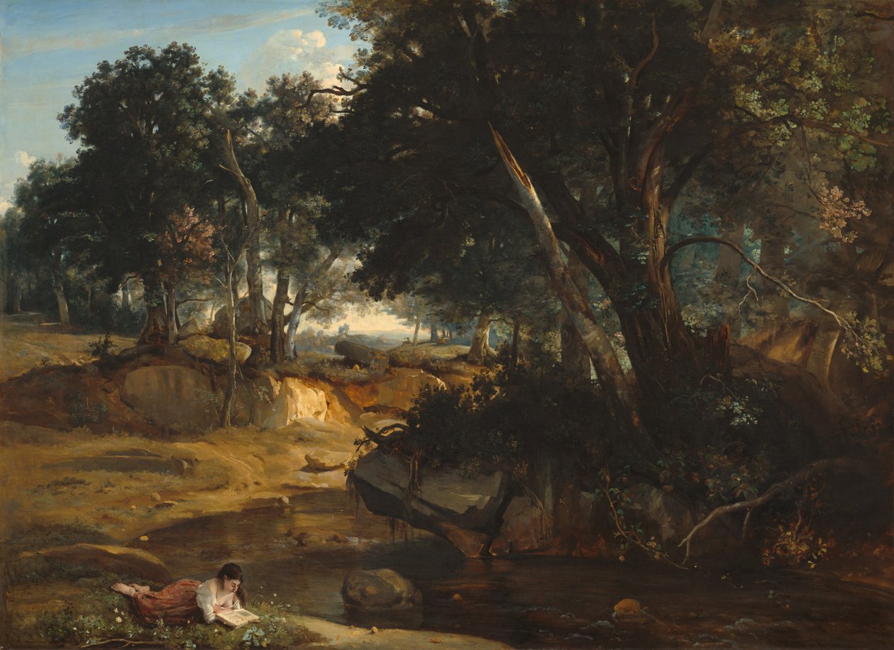 Las Fontainebleau autorstwa Jean-Baptiste-Camille Corot