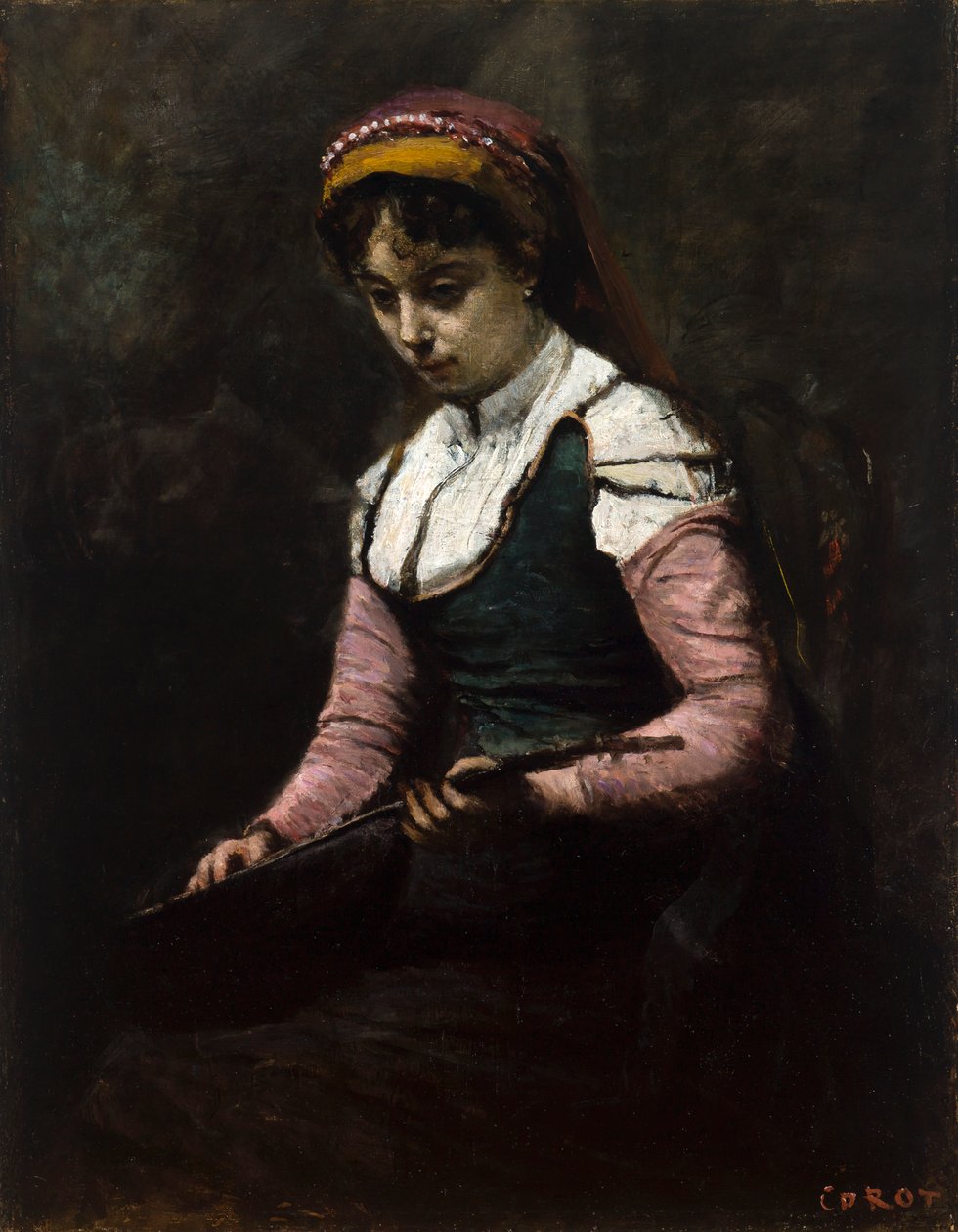 Dziewczyna z Mandoliną autorstwa Jean-Baptiste-Camille Corot