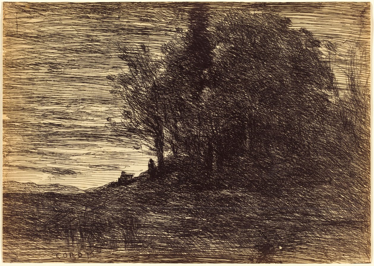 Las pustelnika autorstwa Jean-Baptiste-Camille Corot