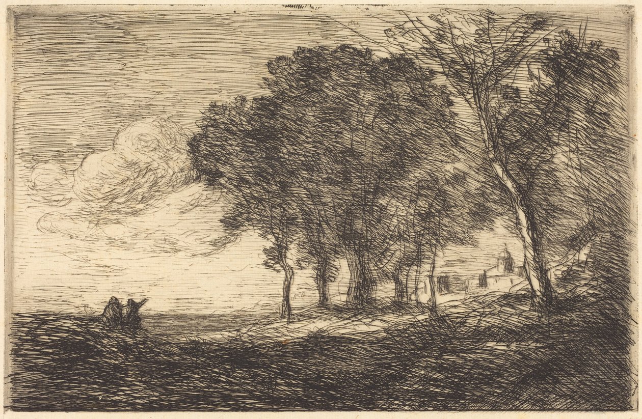 Italian Landscape (Krajobraz Włoch) autorstwa Jean-Baptiste-Camille Corot