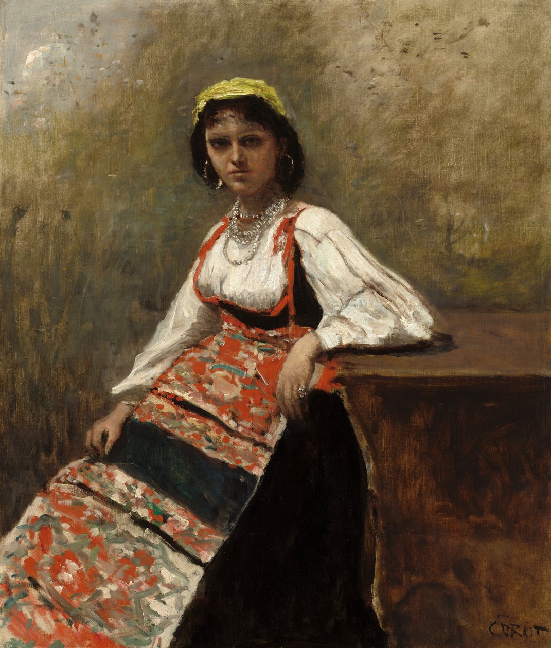Włoszka (La Morieri) autorstwa Jean-Baptiste-Camille Corot