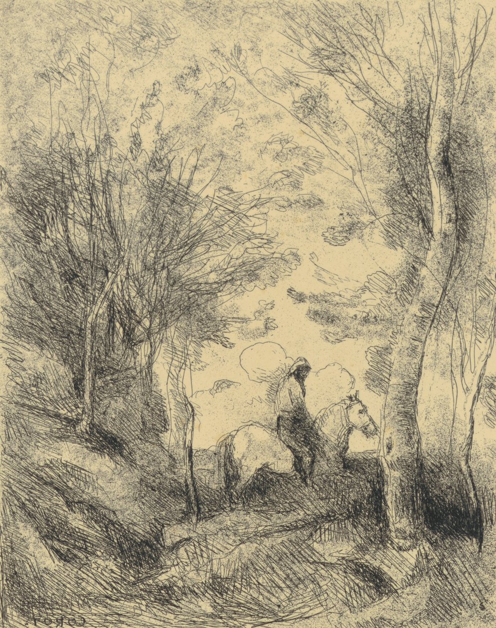 Wielki Jeździec w Lesie autorstwa Jean-Baptiste-Camille Corot