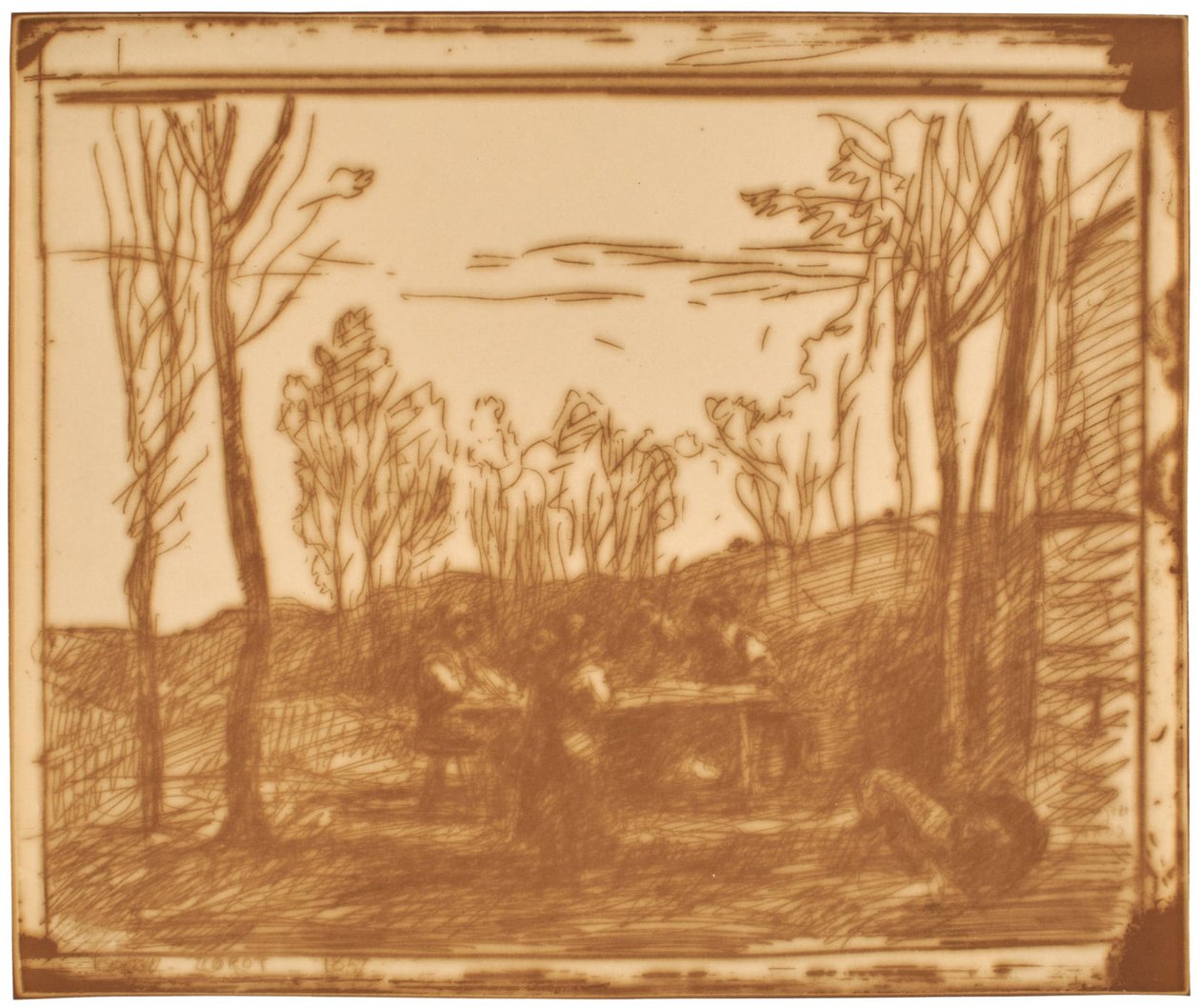 Mittagessen in der Lichtung autorstwa Jean-Baptiste-Camille Corot