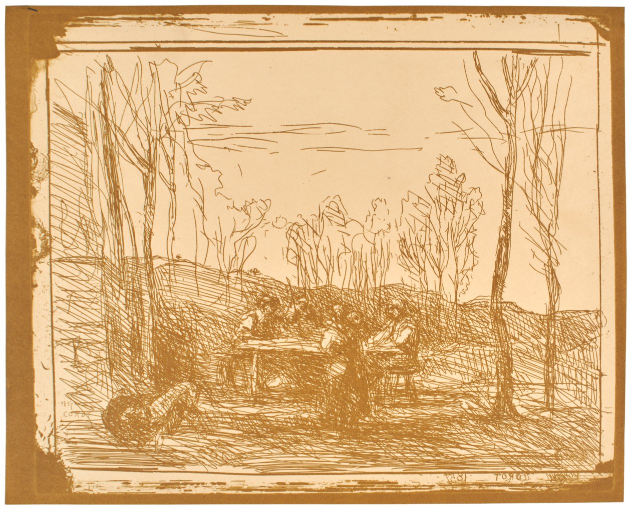 Mittagessen in der Lichtung autorstwa Jean-Baptiste-Camille Corot