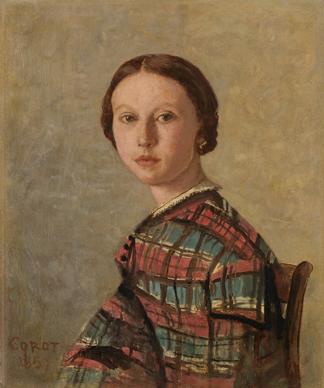Portret młodej dziewczyny autorstwa Jean-Baptiste-Camille Corot