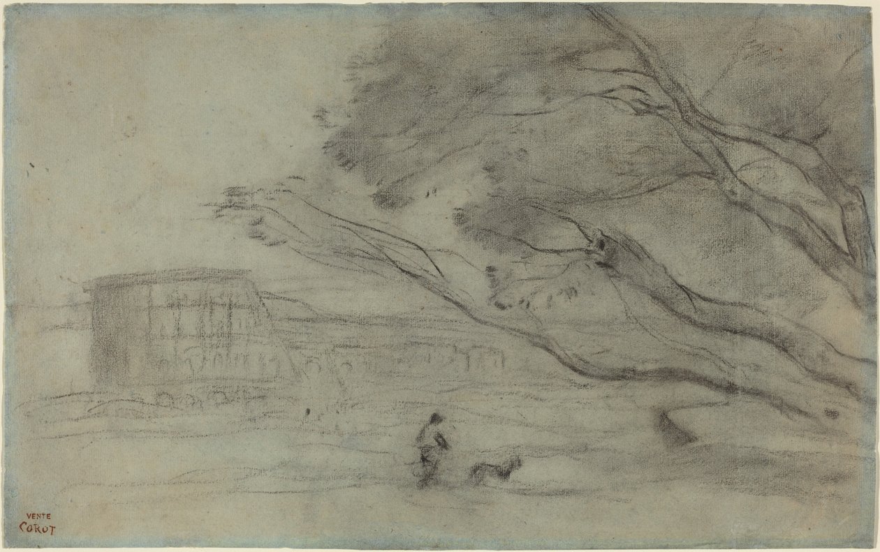 Pamiątka: Rzymski pejzaż z Koloseum autorstwa Jean-Baptiste-Camille Corot