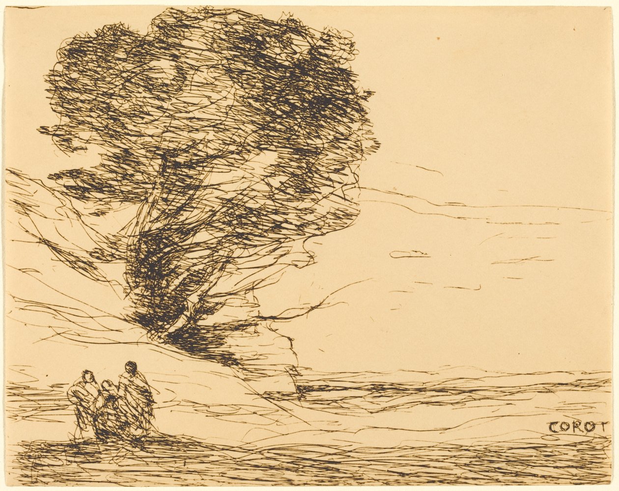 Pamiątka z Antibes (Pamiątka z Antibes) autorstwa Jean-Baptiste-Camille Corot