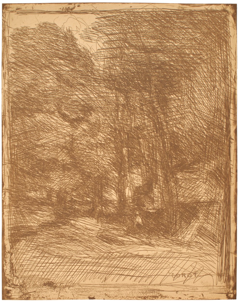 Erinnerung an Bas-Bréau autorstwa Jean-Baptiste-Camille Corot