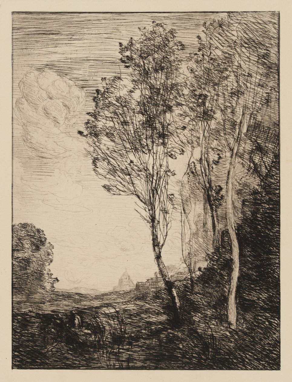 Wspomnienie z Włoch autorstwa Jean-Baptiste-Camille Corot