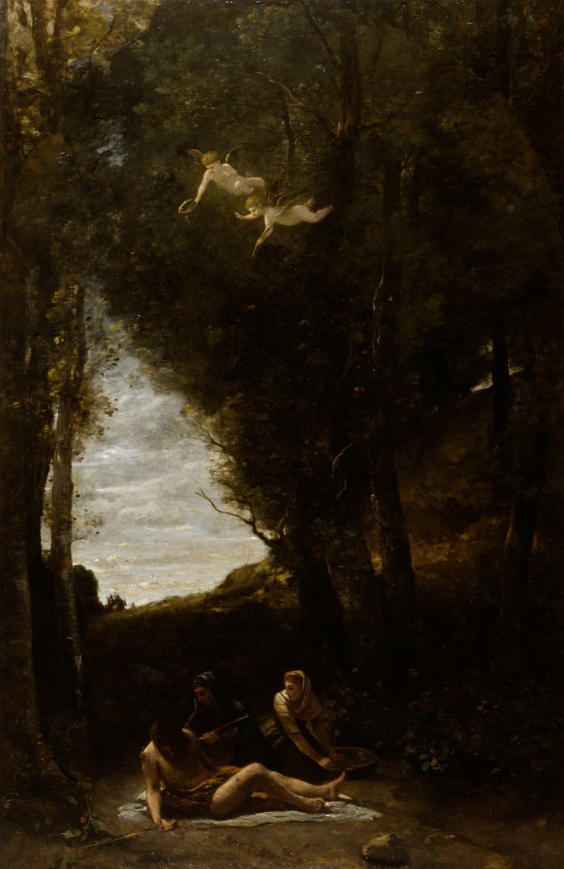 Święty Sebastian wspomagany przez święte kobiety autorstwa Jean-Baptiste-Camille Corot