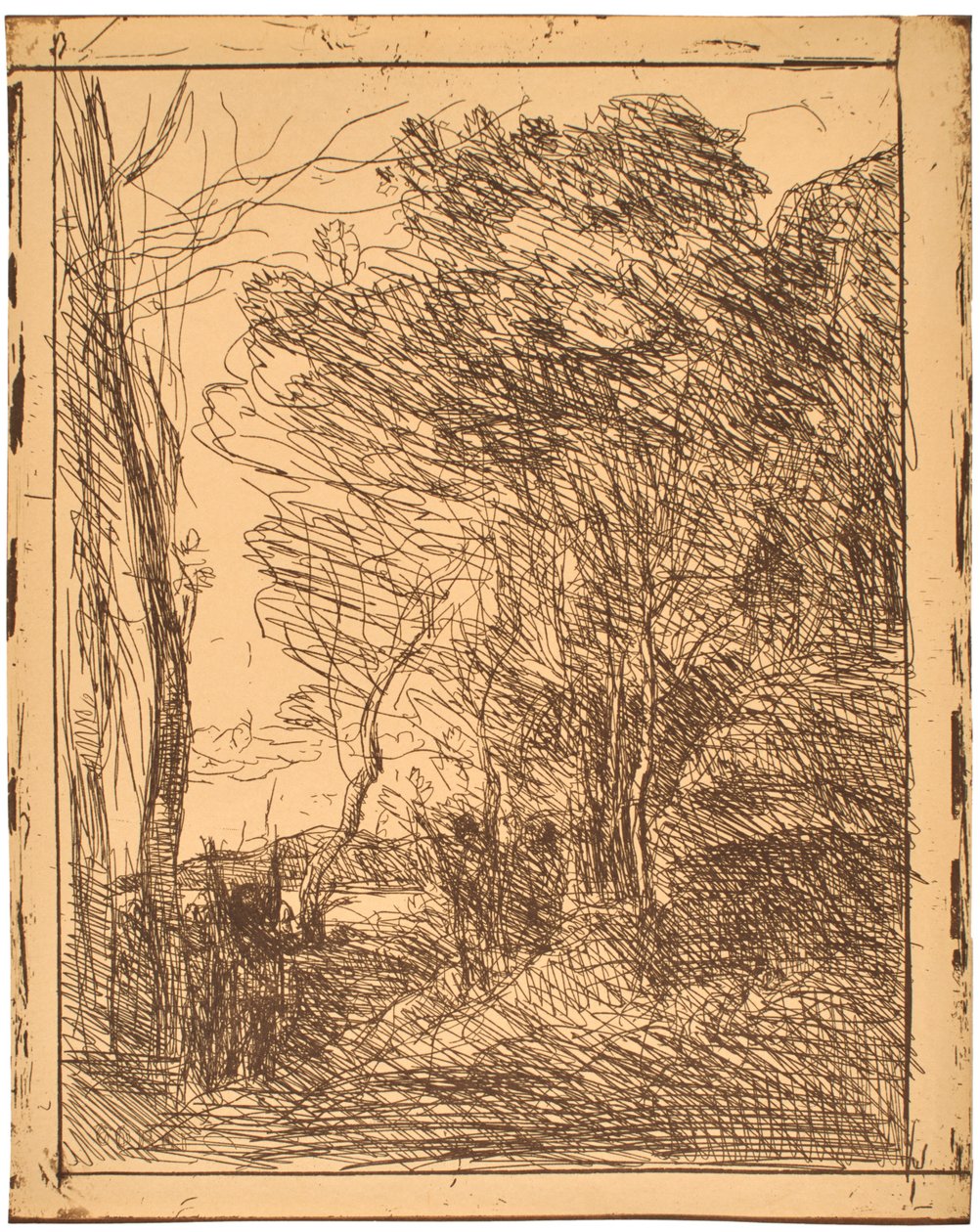 Die gallische Runde (La Ronde Gauloise) autorstwa Jean-Baptiste-Camille Corot