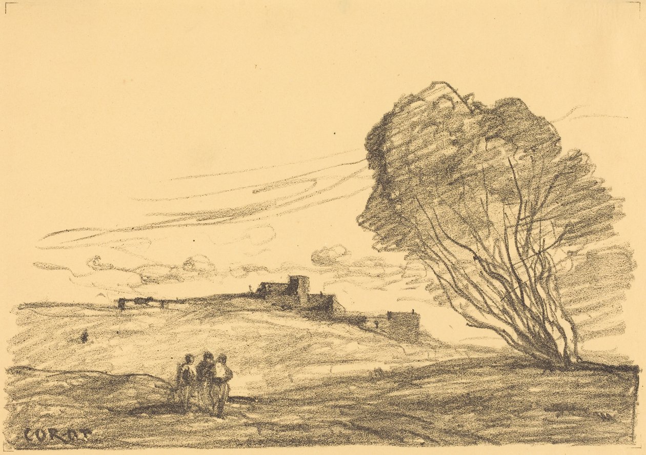 Odizolowany fort autorstwa Jean-Baptiste-Camille Corot