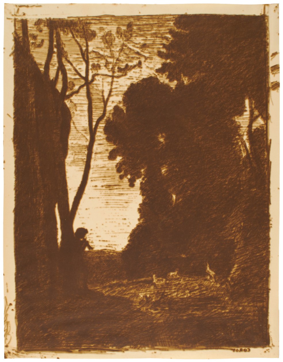Der kleine Hirte, 2. Platte autorstwa Jean-Baptiste-Camille Corot