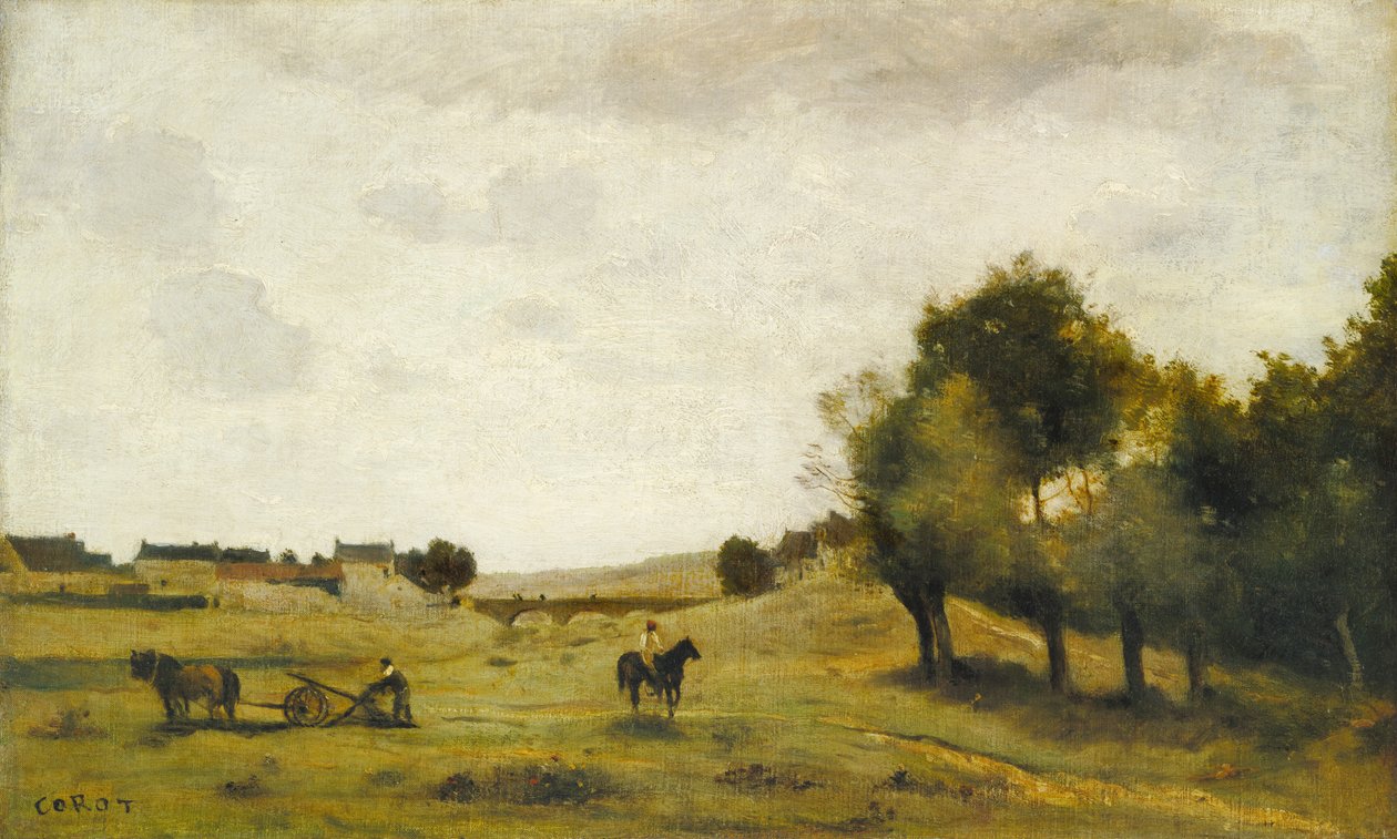 Widok w pobliżu Epernon autorstwa Jean-Baptiste-Camille Corot
